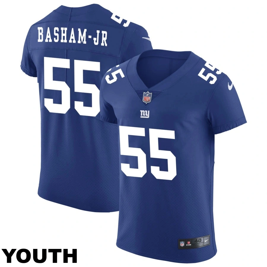 Youth New York Giants #55 Boogie Basham Jr Royal Vapor Untouchable Elite Jersey Youth New York Giants #55 Boogie Basham Jr Royal Vapor Untouchable Elite Jersey